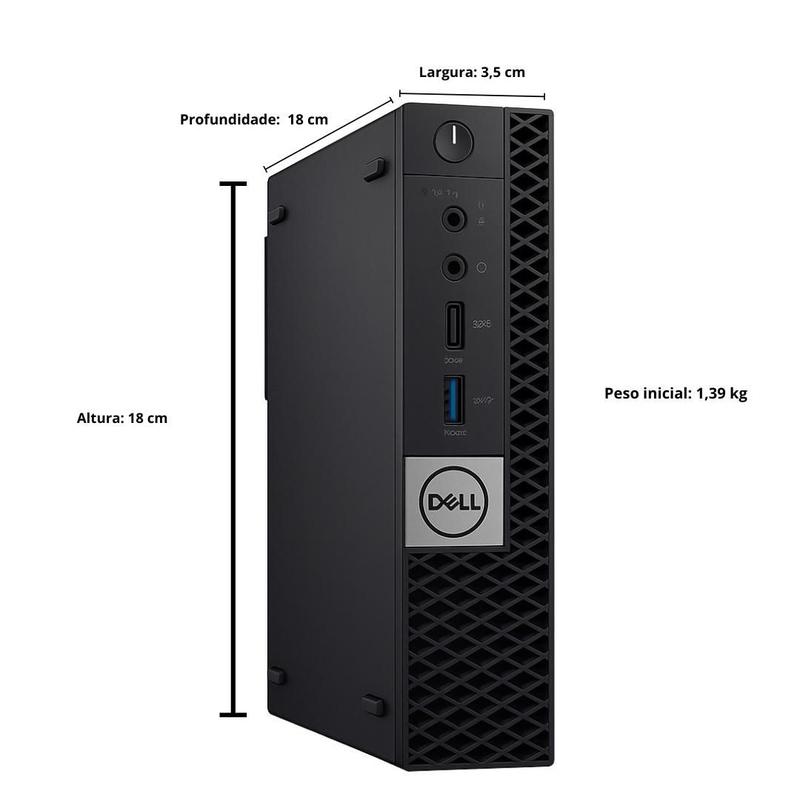 Mini PC Dell Optiplex Core i5 8500T 8GB DDR4 SSD120GB W10 Pro